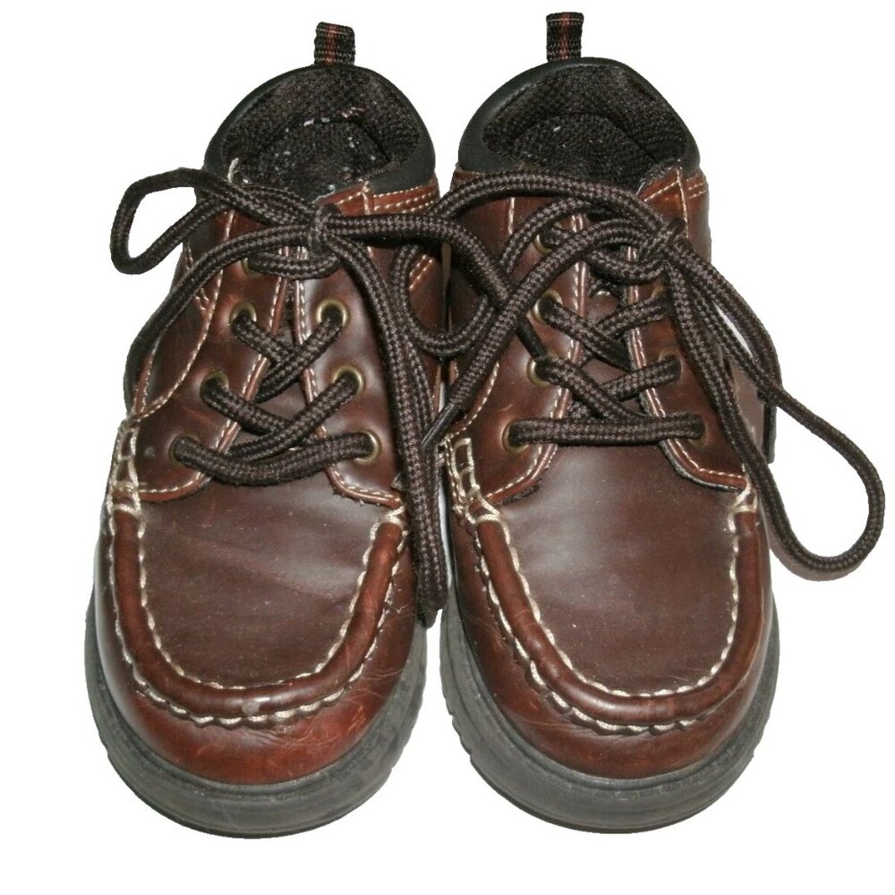 Arizona Boys Boots Brown Faux Leather Laces Toddler Size 8